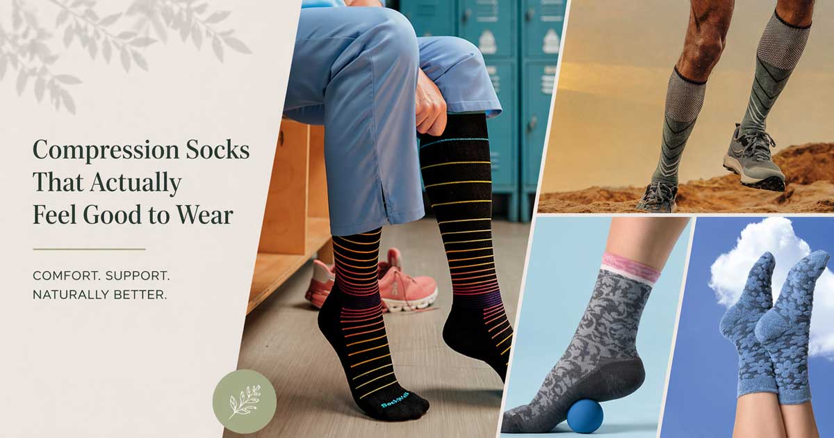 Compression socks for everyday comfort and support in stylish patterns and colors